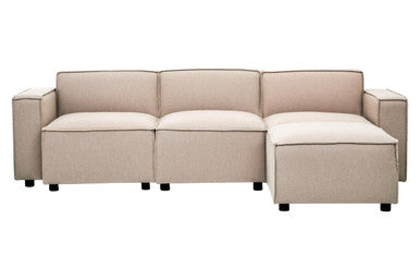 Toulouse Natural Fabric Modular Ottoman