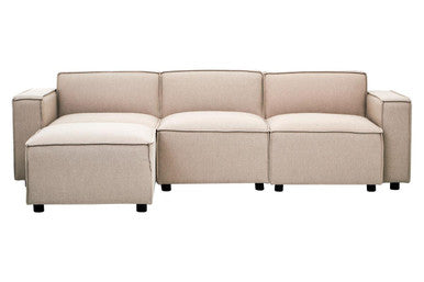 Toulouse Natural Fabric Modular Ottoman