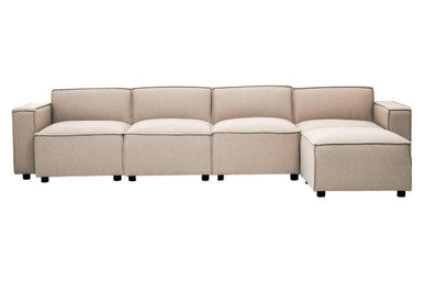 Toulouse Natural Fabric Modular Ottoman