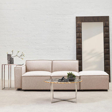 Toulouse Natural Fabric Modular Ottoman