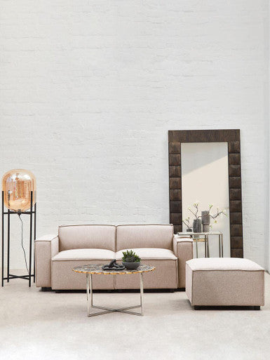 Toulouse Natural Fabric Modular Ottoman