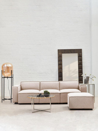 Toulouse Natural Fabric Modular Ottoman