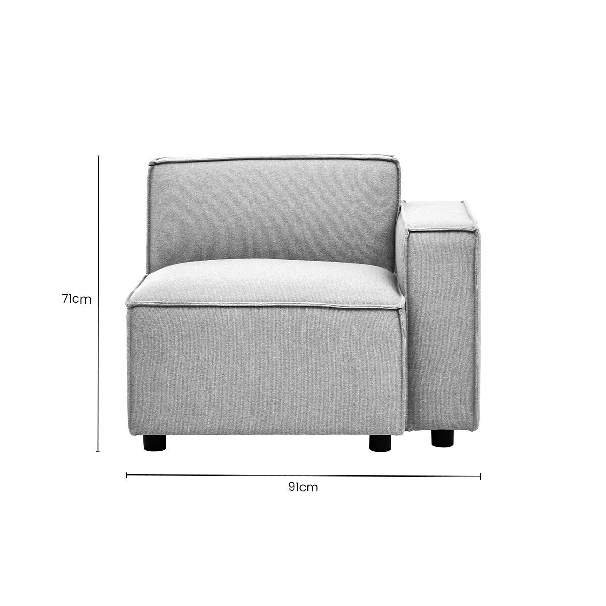Grey Fabric Right Arm Modular Sofas | Toulouse