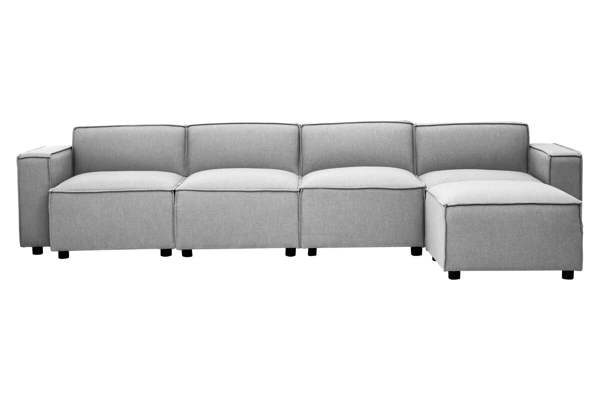Toulouse Grey Fabric Left Arm Modular Sofa