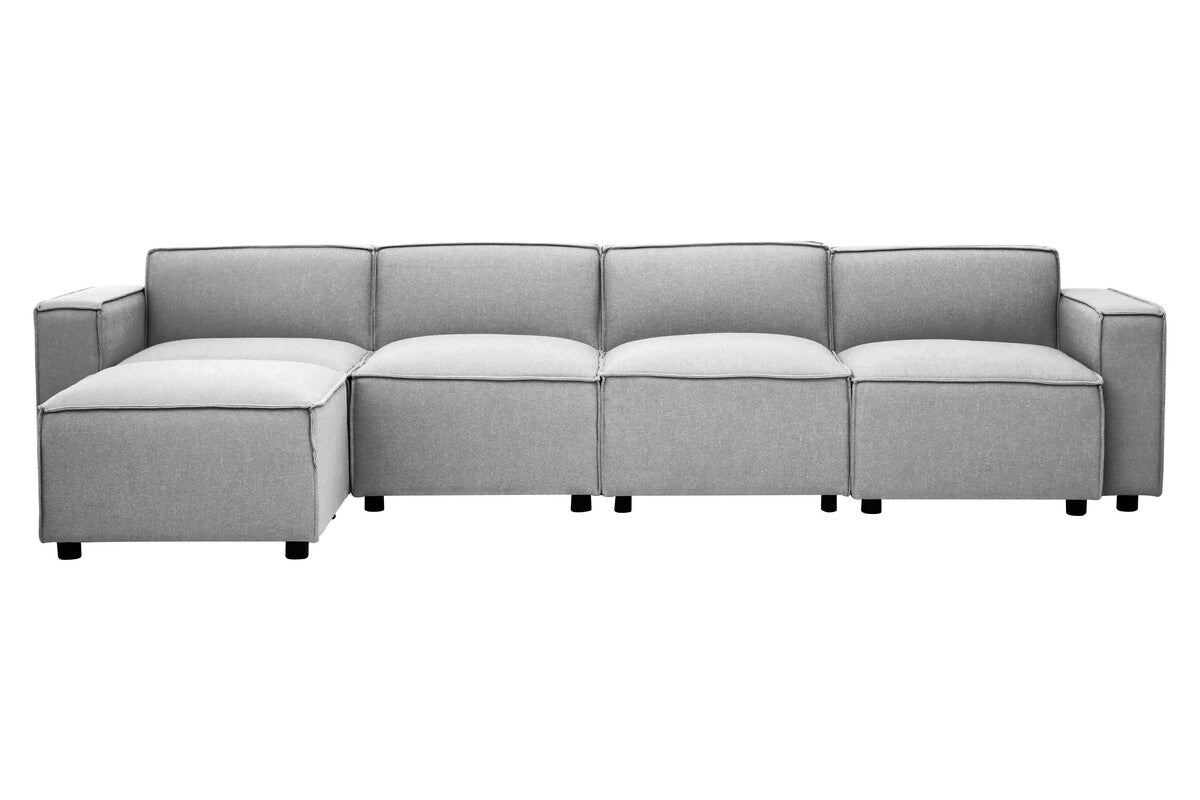 Toulouse Grey Fabric Left Arm Modular Sofa