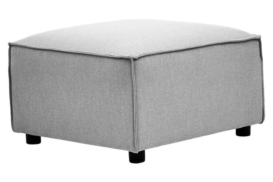 Toulouse Grey Fabric Modular Ottoman with Wood Frame