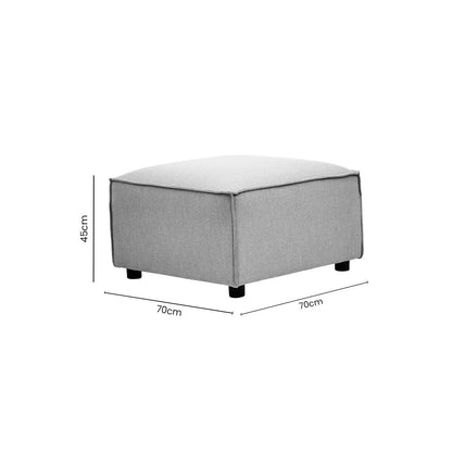 Toulouse Grey Fabric Modular Ottoman with Wood Frame