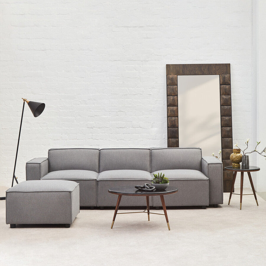 Toulouse Grey Fabric Modular Ottoman