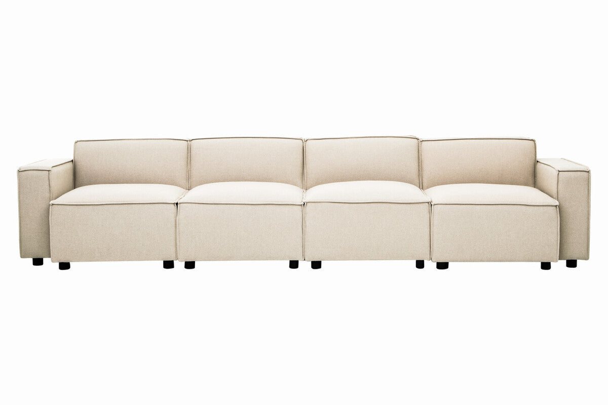 Toulouse Cream Fabric Armless Modular Sofa