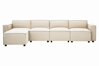 Toulouse Cream Fabric Armless Modular Sofa