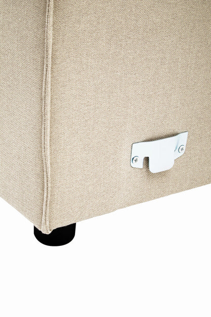 Toulouse Cream Fabric Armless Modular Sofa