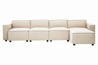 Toulouse Cream Fabric Left Arm Modular Sofa