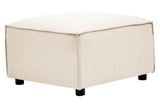 Toulouse Cream Fabric Modular Ottoman with Wood Frame