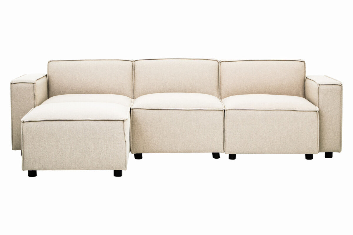 Toulouse Cream Fabric Modular Ottoman