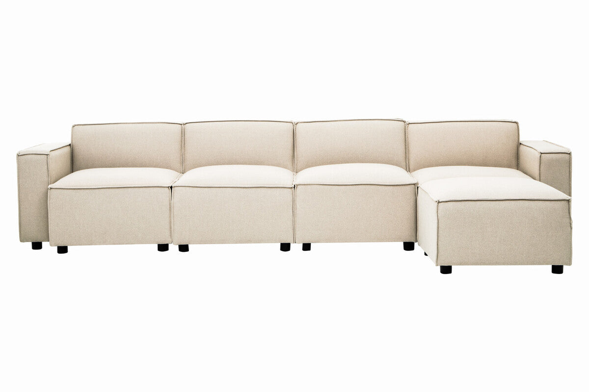 Toulouse Cream Fabric Modular Ottoman