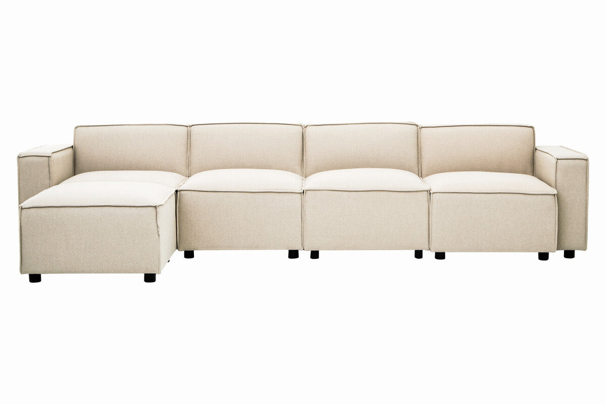 Toulouse Cream Fabric Modular Ottoman