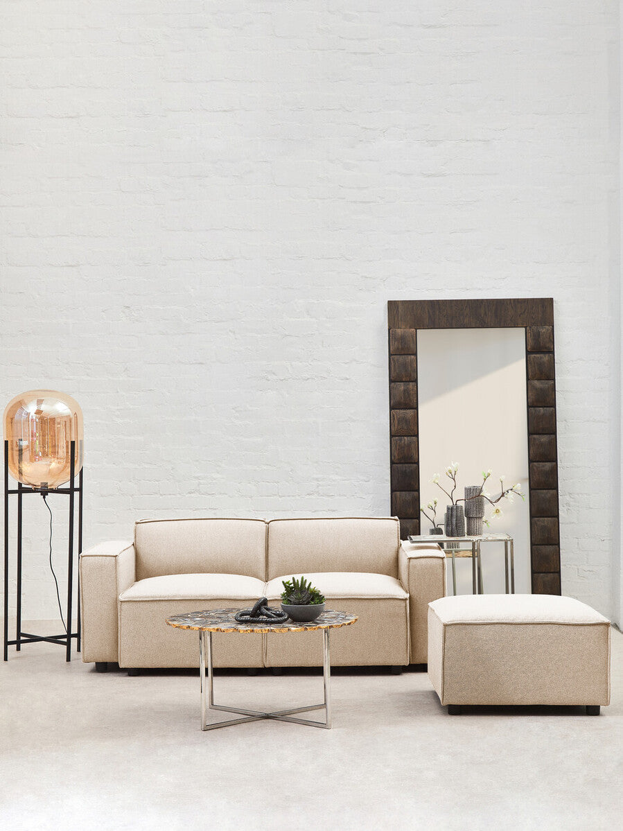 Toulouse Cream Fabric Modular Ottoman