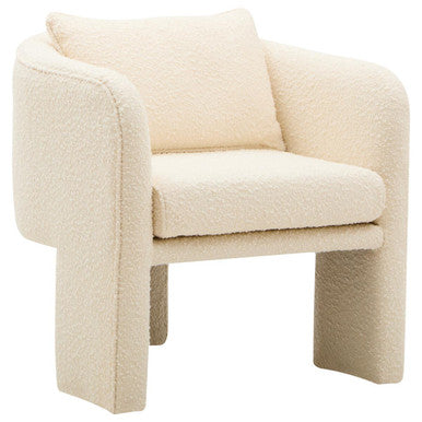 Ozzero Ivory Boucle Curved Armchair