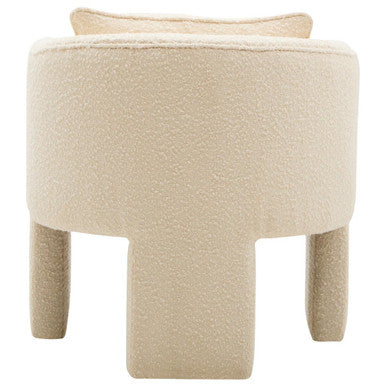 Ozzero Ivory Boucle Curved Armchair