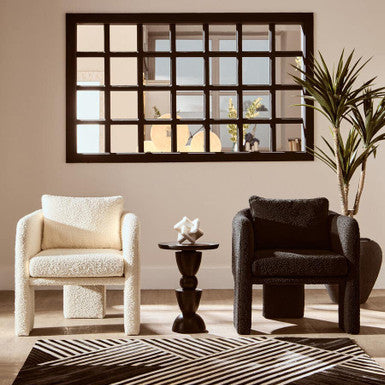 Ozzero Ivory Boucle Curved Armchair