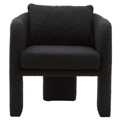 Ozzero Black Boucle Curved Armchair