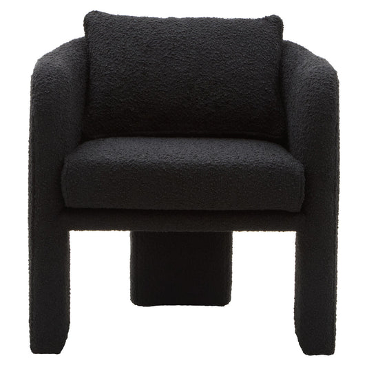 Ozzero Black Boucle Curved Armchair