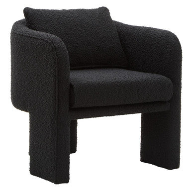 Ozzero Black Boucle Curved Armchair