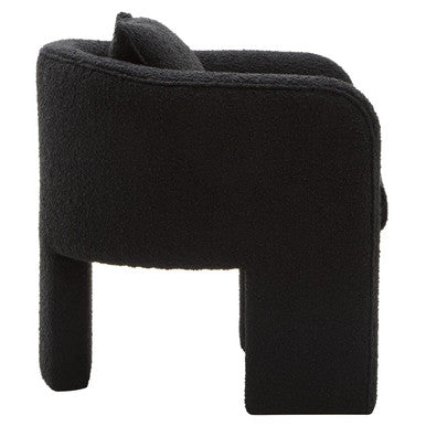 Ozzero Black Boucle Curved Armchair