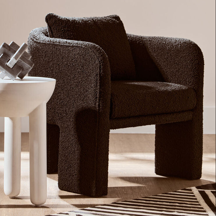 Ozzero Black Boucle Curved Armchair