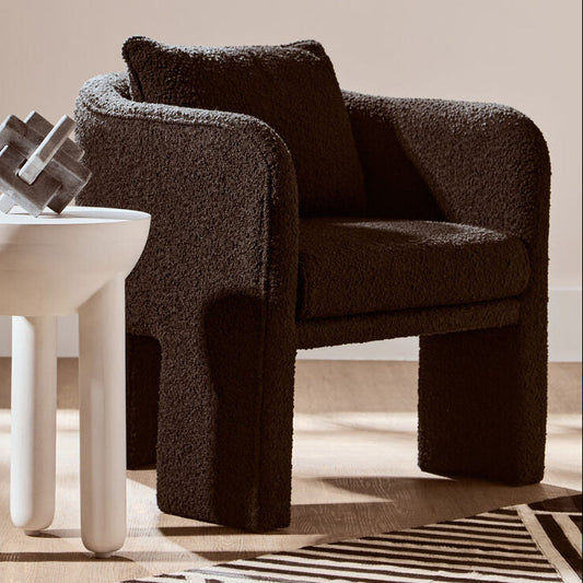 Ozzero Black Boucle Curved Armchair