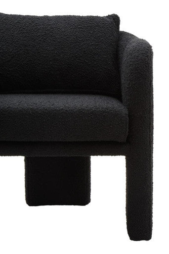 Ozzero Black Boucle Curved Armchair