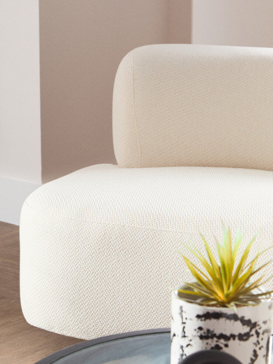Ozzano Cream Linen 3 Seater Sofa