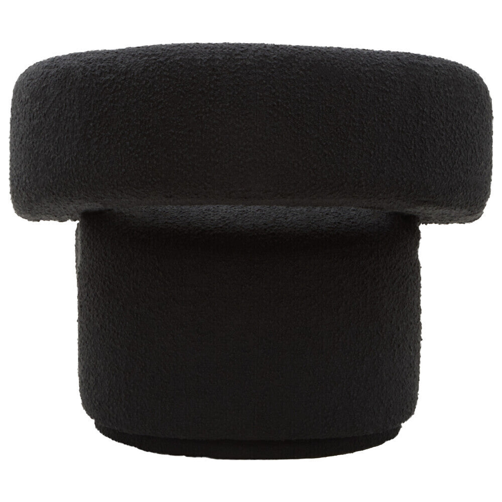 Oliveto Black Boucle Curved Swivel Armchair