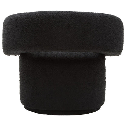 Oliveto Black Boucle Curved Swivel Armchair