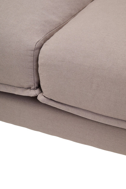 Troyes Grey Three Seat Right Chaise Sofa