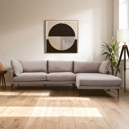 3 Seater Grey Right Chaise Sofa | Comfee