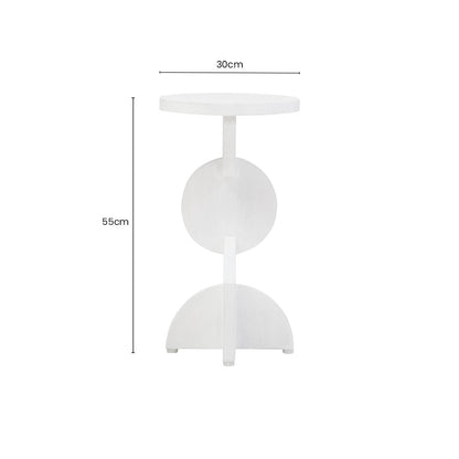 Walsa Whitewash Mango Wood Abstract Side Table