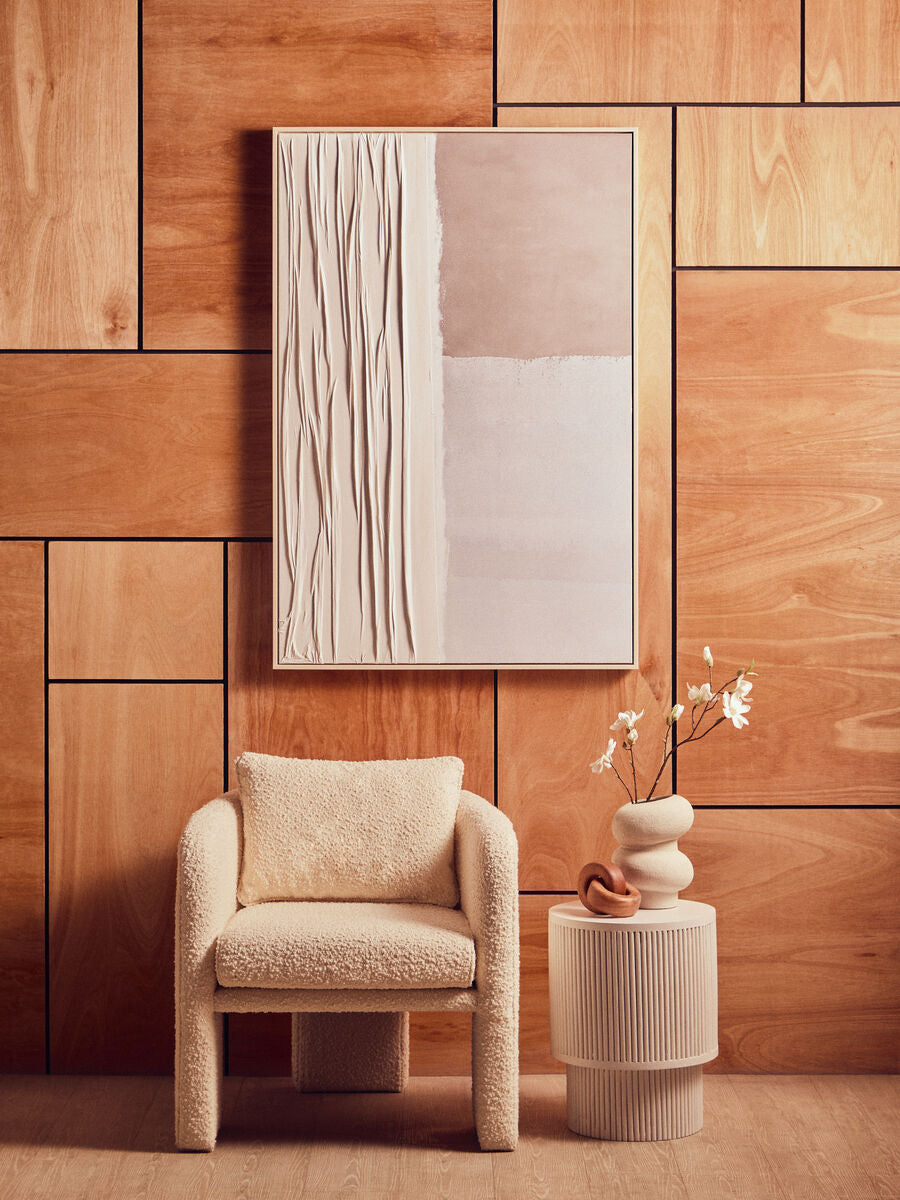 Walsa Whitewash Mango Wood Ridge Detail Side Table