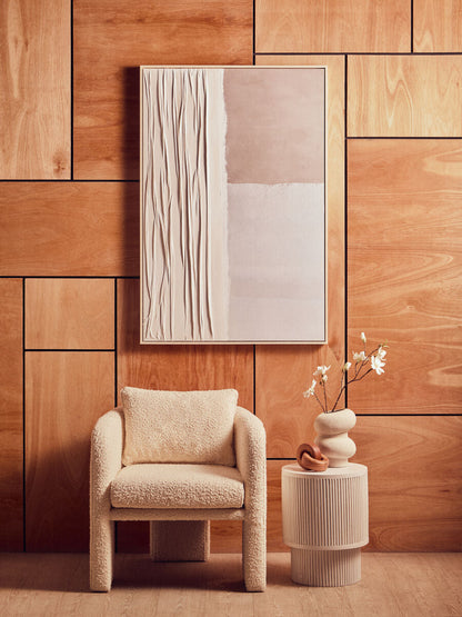 Walsa Whitewash Mango Wood Ridge Detail Side Table