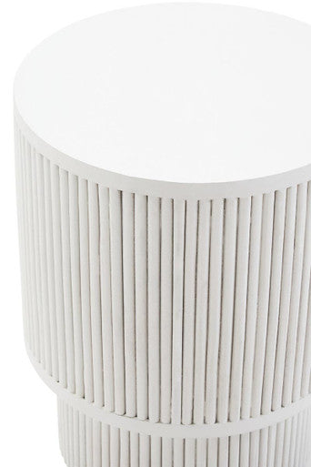 Walsa Whitewash Mango Wood Ridge Detail Side Table