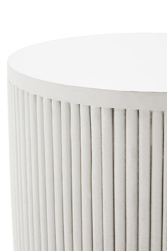 Walsa Whitewash Mango Wood Ridge Detail Side Table