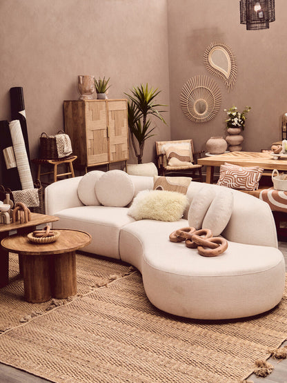 Walsa Natural Mango Wood Column Detail Coffee Table