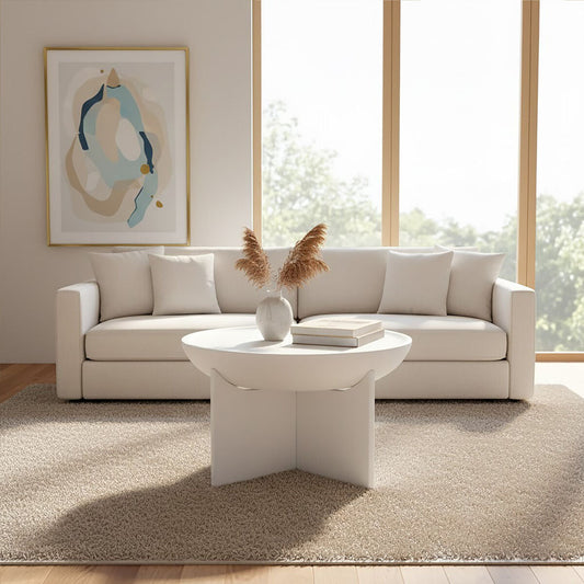 Walsa Whitewash Mango Wood Round Coffee Table