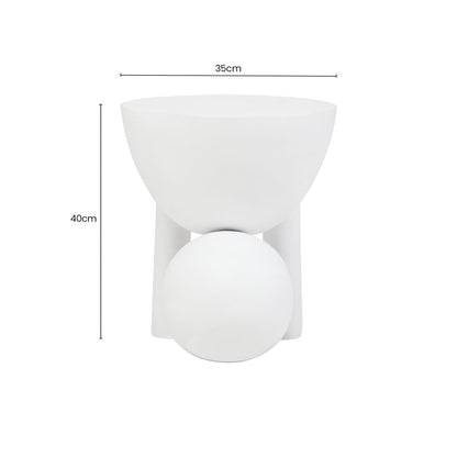 Walsa Whitewash Mango Wood Ball Detail Side Table