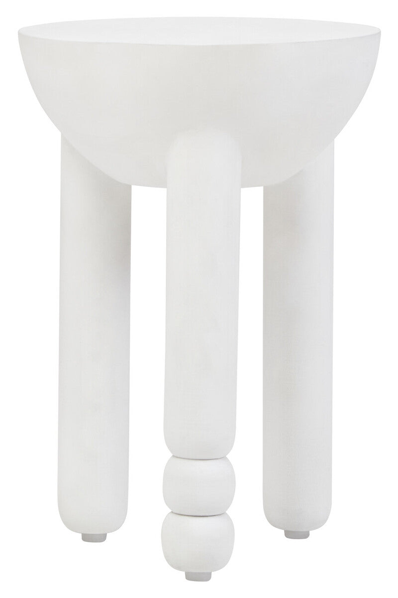 Walsa Whitewash Mango Wood Column Detail Round Side Table