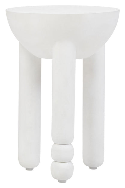 Walsa Whitewash Mango Wood Column Detail Round Side Table