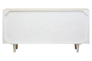 Sita Four Door Whitewash Mango Wood Abstract Sideboard