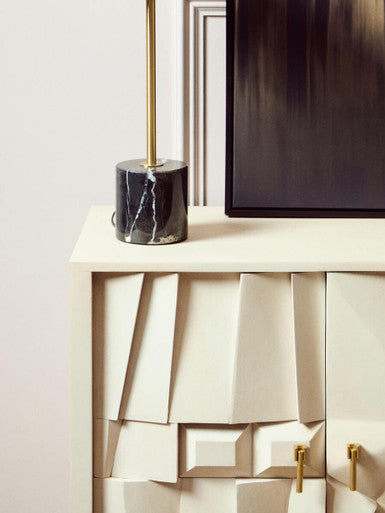 Sita Four Door Whitewash Mango Wood Abstract Sideboard