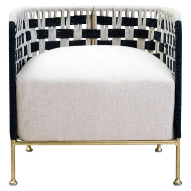 Satna Black And White Jute Chair