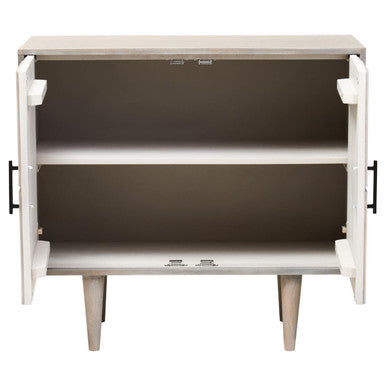 Satna Two Door Greywash Carved Mango Wood Sideboard